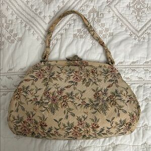Vintage Floral Tapestry Shoulder Bag